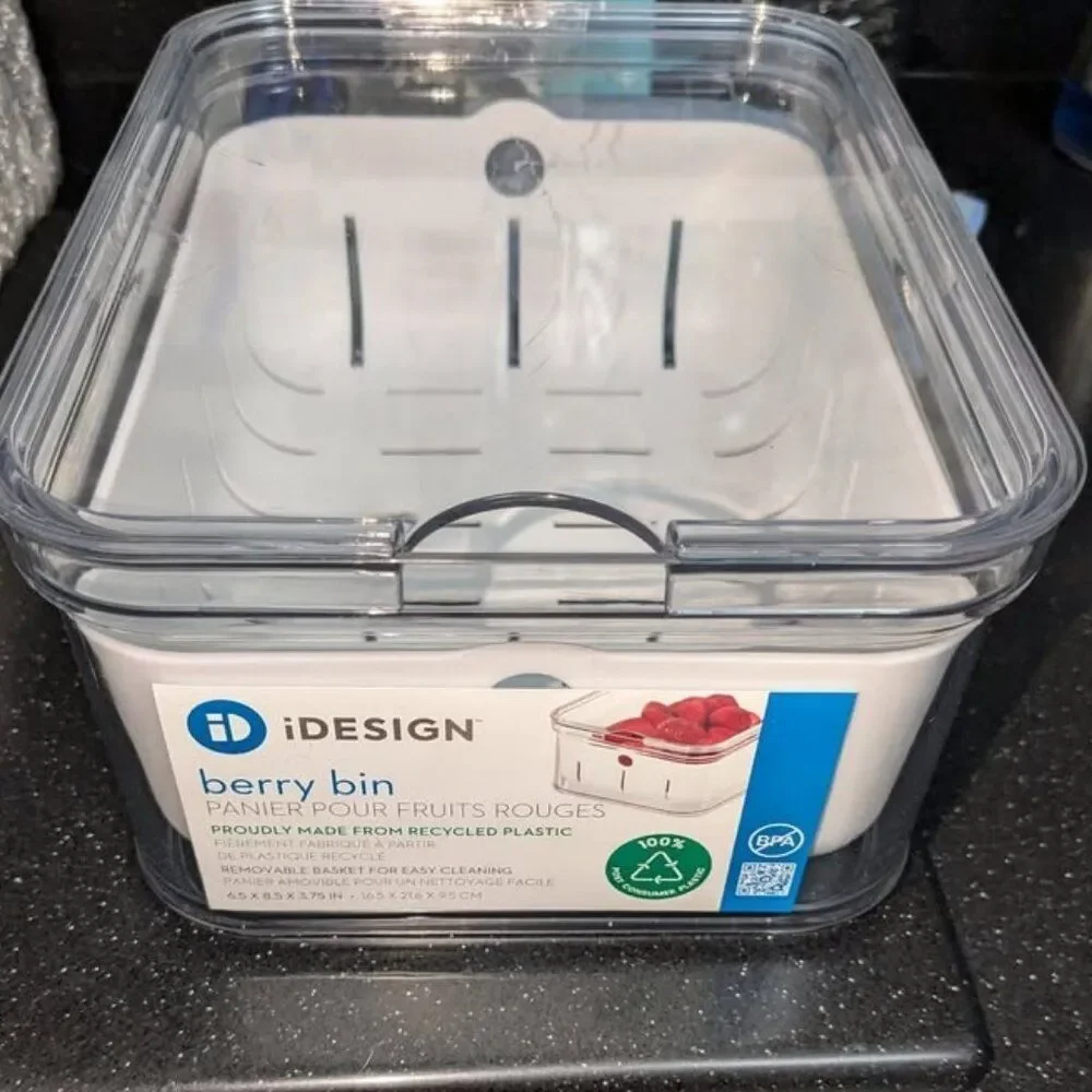 Recycled Plastic Crisp Produce Storage Containers with Lid & Colander